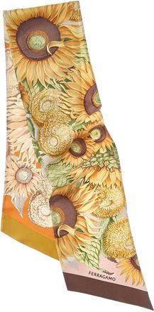Ferragamo Sunflower Print Silk Scarf