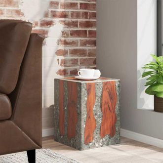 vidaXL Sgabello in Legno Massello di Teak e Resina - Vidaxl