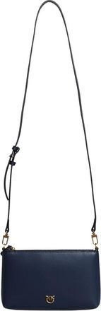 Pinko Flat Horizontal Mini - Dames - Schoudertassen - Blauw - ONE Size - Leer - Tassen