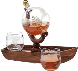 Godinger 3Pc Globe Decanter Set