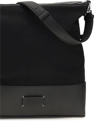 Maison Margiela Mens Hobo Shoulder Bag Medium 5ac Black Calf Leather