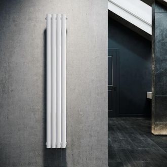 Sonni Sonni - Radiador De Vertical Blanco Ovalado Radiador Centro Conexi&oacute;n Doble Capa 230x1600mm