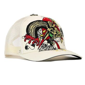 Ed Hardy Trucker Hat, Ivory, One size