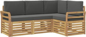 vidaXL Conjunto De Sof&aacute;s De Exterior 4 Uds. Blanco Y Antracita Vidaxl