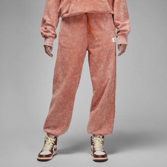 Nike Jordan Flight vorgewaschene Fleece-Hose f&uuml;r Damen - Orange