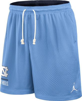 Nike Mens North Carolina Courtside Jordan Brand Dri-FIT College Reversible Shorts in Blue | 0JBF195UNCN-11C