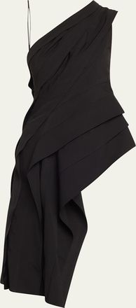 Bottega Veneta One-Shoulder Draped Fluid Viscose Top