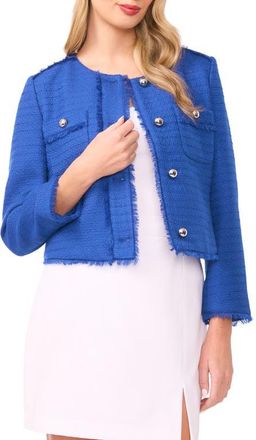 Vince Camuto Crop Tweed Jacket in Deep Blue at Nordstrom, Size 12P