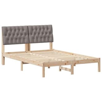 vidaXL Estructura De Cama Con Cabecera Tapizada Marr&oacute;n 135 X 190 Cm Vidaxl