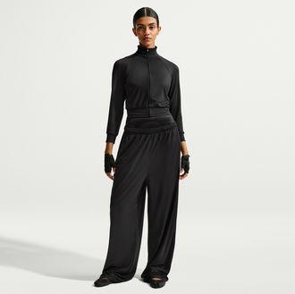 Nike Womens SKIMS Airy Wide-Leg Pants in Black | IV6859-054