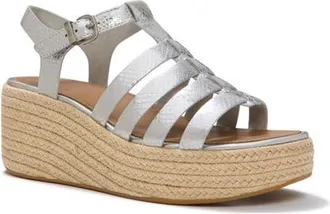 FitFlop Platfform Metallic Espadrille Fisherman Sandals in Silver at Nordstrom, Size 11