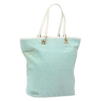 Gucci Pre-owned Canvas Tote Bag - Dames - Pre-owned - Blauw - Maat: ONE Size