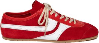 Dries Van Noten Sneakers basse in pelle scamosciata - Rosso