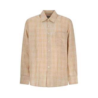 Our Legacy Casual Shirts, male, Brown, Size: XL Above Shirt Gauze Linen
