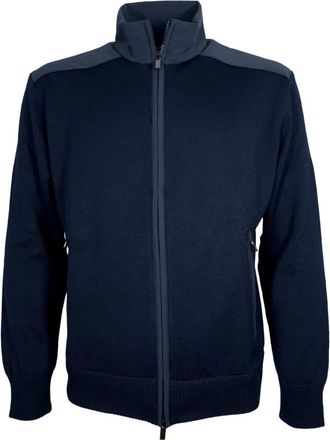 Paul & Shark Cardigan Zip - Heren - Vesten met rits - Blauw - 4XL - Wol - Hoodies & sweatvesten
