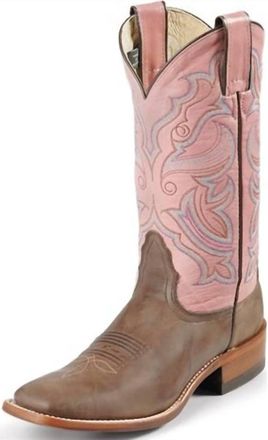 Nocona Boots Womens Square Toe Country Boots In Blush Brown