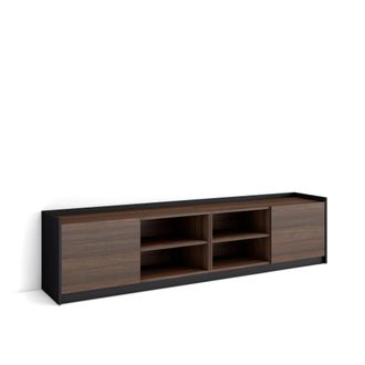 Skraut Home Skraut Home - Mueble Tv, Televisi&oacute;n, Muebles De Sal&oacute;n, Almacenaje, 207x50x37 Cm, Para Tv Hasta 80, Con Almacenamiento, Estilo Moderno, Roble Oscuro Y 