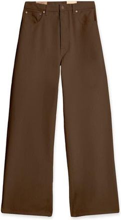 Fortela Jaron Wide-Leg Bull Cotton Trousers in Brown at Nordstrom, Size 27 Eu