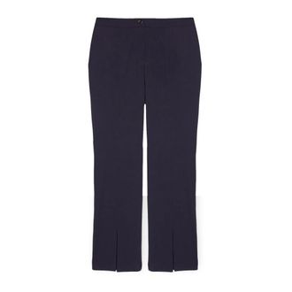 Fiorella Rubino Broeken, Dames, Blauw, S, Polyester, Broek met split aan de zoom