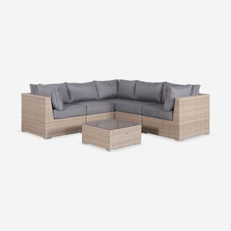 Sweeek Conjunto De Jard&iacute;n De Resina Tejida, 5 Plazas