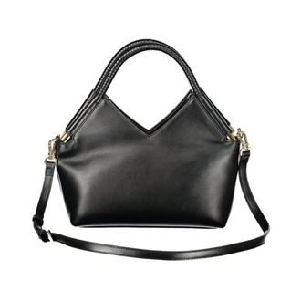 Twinset Borsa Geometrica in Pelle con Manico Intrecciato - - Bags - Donna - Nero - ONE SIZE