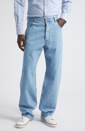 Thom Browne Straight Leg Selvedge Denim Jeans in Light Blue at Nordstrom, Size 3