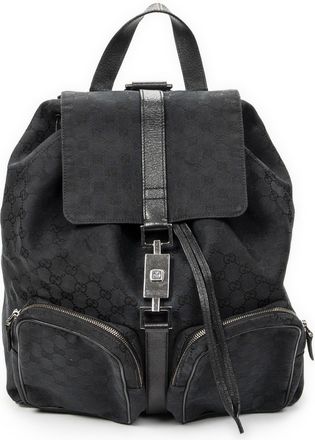 Gucci Pre-owned Womens Large Jackie Drawstring Backpack - Black - One Size