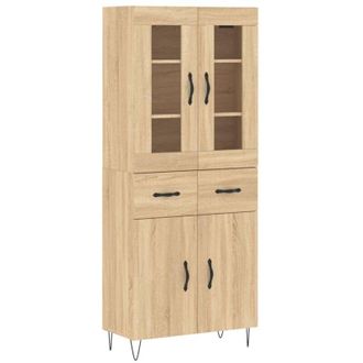 vidaXL Vidaxl - Aparador Alto Madera Contrachapada Color Roble 69,5x34x180 Cm