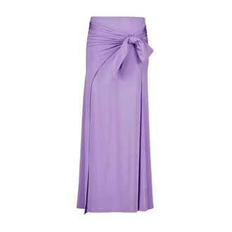 Paco Rabanne Maxi Skirts, female, Purple, 2XS, Elegant Lavender Satin Jersey Skirt