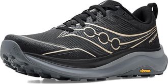 Saucony Peregrine 16 Womens Running Shoes Black/Carbon : 7.5 B - Medium, Leather