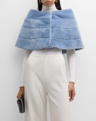 Gorski Horizontal Lamb Shearling Cape
