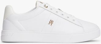 Tommy Hilfiger Womens Leather Court Sneaker - White - US 6.5 / EU 37