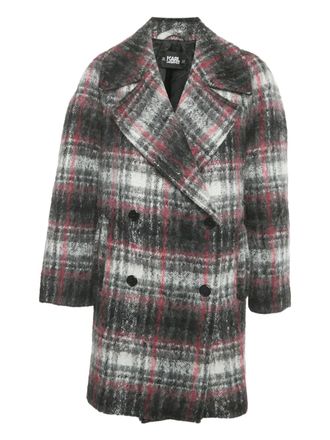 Karl Lagerfeld checked coat - Grey