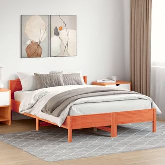 Berkfield Home Bed Frame without Mattress Wax Brown 160x200 cm Solid Wood Pine