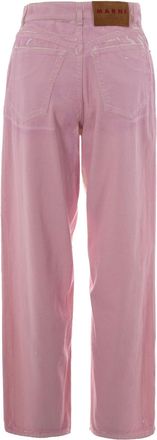 Marni Womens Jeans Pink Washed Denim Gummy Trousers