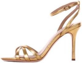 Ralph Lauren Sandalen met Hoge Hak - Dames - Sandalen met hakken - Geel - 37 EU - Leer - Schoenen
