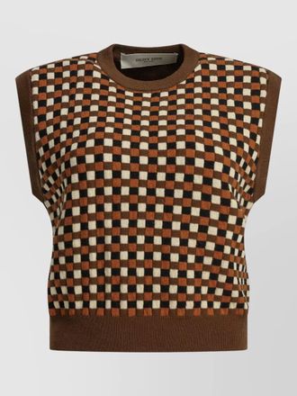 Golden Goose roby crew neck sleeveless checkered top