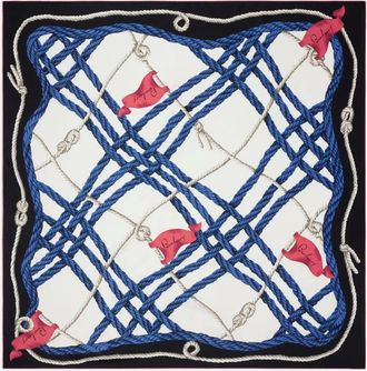 Burberry knot-check silk scarf - Blue