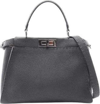 Fendi Pre-owned Peekaboo Selleria Leather 2way Handbag - - Pre-owned - Donna - Grigio - ONE SIZE