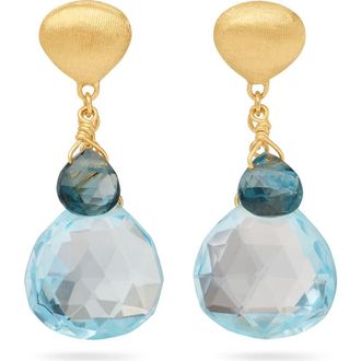 Marco Bicego Paradise 18K Gold Blue Topaz Drop Earrings at Nordstrom