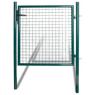 Berkfield Home Single Door Fence Gate Powder-Coated Steel in Green