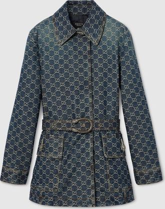 Gucci GG Cotton Denim Jacquard Jacket, Blue, Ready-to-wear