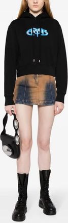 AMBUSH Womens Amb Graphic Baby Hoodie - Black Cotton - Size X-Small