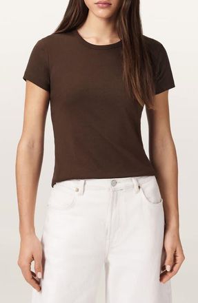 AllSaints Stevie Cotton T-Shirt in Hot Choc Brown at Nordstrom, Size X-Small