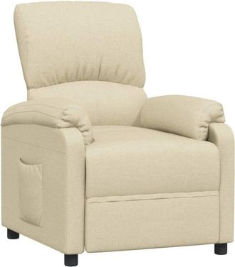 vidaXL Sill&oacute;n Reclinable De Tela Crema Vidaxl