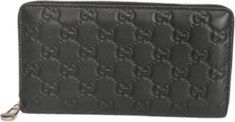 Gucci Pre-owned Signature Leather Long Wallet - Dames - Vintage Accessoires - Zwart - ONE Size - Leer - Vintage
