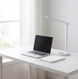 Forlight Avance Flexo Led T&aacute;ctil Con Regulador De Intensidad Y Temperatura De Luz. Cargador Para M&oacute;vil De Inducci&oacute;n. Blanco