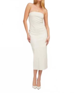 SPRWMN Womens Leather Tube Dress In Shell