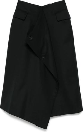 Comme Des Garçons Gonna midi in lana - Nero