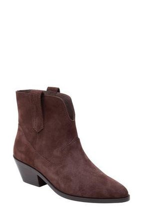 Linea Paolo Witt Western Bootie in Chocolate Cow Suede at Nordstrom Rack, Size 8.5